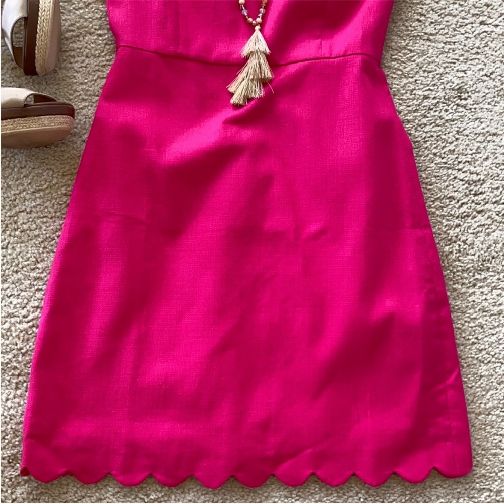 J. Crew Scalloped Basketweave Square Neck Dress - Picture 2 of 9